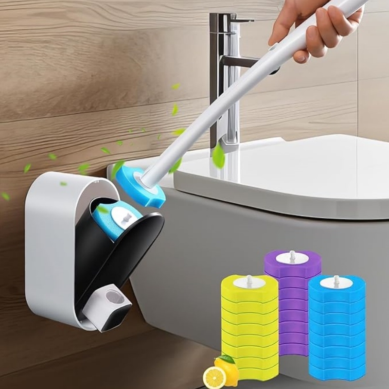 Eco Sponge - 24 ชิ้นชามห้องน้ําแบบใช้แล้วทิ้งเติมอัพเกรดห้องน้ําห้องน้ําทําความสะอาดฟองน้ําแผ่นทําความสะอาดหัวอุปกรณ์ไม่มาพร้อมกับผู้ถือ