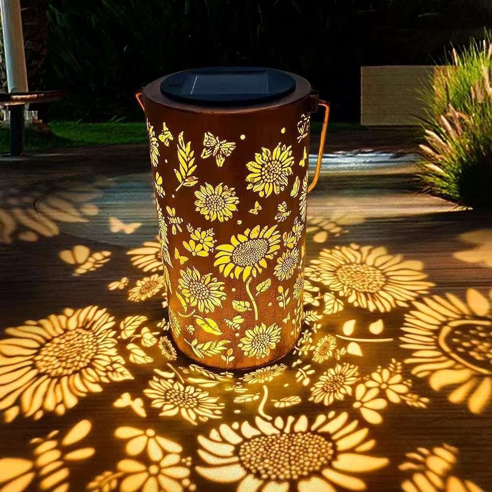 Solar Garden Light - ไฟดอกทานตะวัน แสงเงา ไฟกันน้ำกลางแจ้ง ใช้พลังงานแสงอาทิตย์สำหรับทางเดินกลางคืน สนามหญ้า สวน