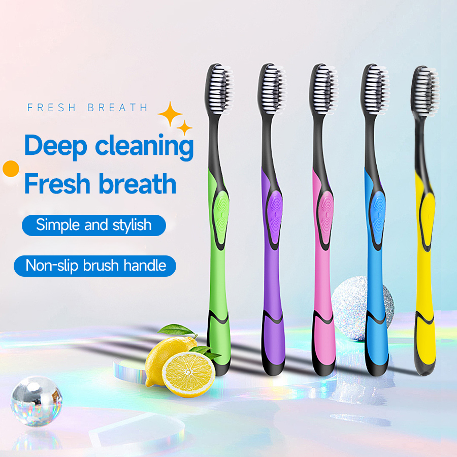 Bamboo Toothbrush - แปรงสีฟันขนนุ่มหัวกลมขนาดเล็ก 2/5/8 ชิ้นบรรจุแยกกันสําหรับผู้ใหญ่ (สีสุ่ม)