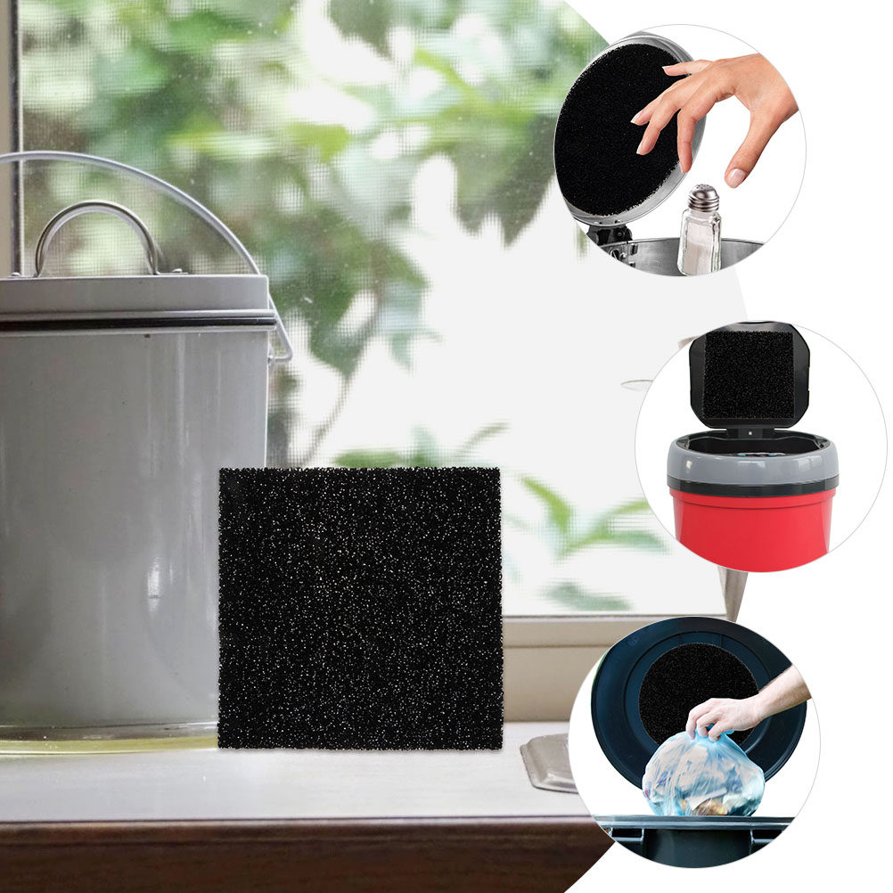 Compost Bin - 12 ชิ้น แผ่นกรองถ่านคาร์บอนสำหรับถังขยะ ถังหมักปุ๋ย แผ่นกรองถ่านช่วยดับกลิ่น ดูดซับได้ดีเยี่ยม