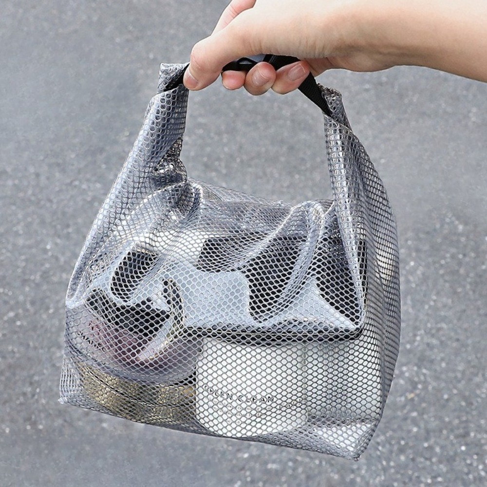Reusable Bag - กระเป๋าเก็บของกันน้ำ, เสื้อผ้าออกกำลังกาย, ห้องอาบน้ำสำหรับว่ายน้ำ, กระเป๋าเชือกรูดความจุขนาดใหญ่, กระเป๋าใส่อุปกรณ์อาบน้ำกลางแจ้ง