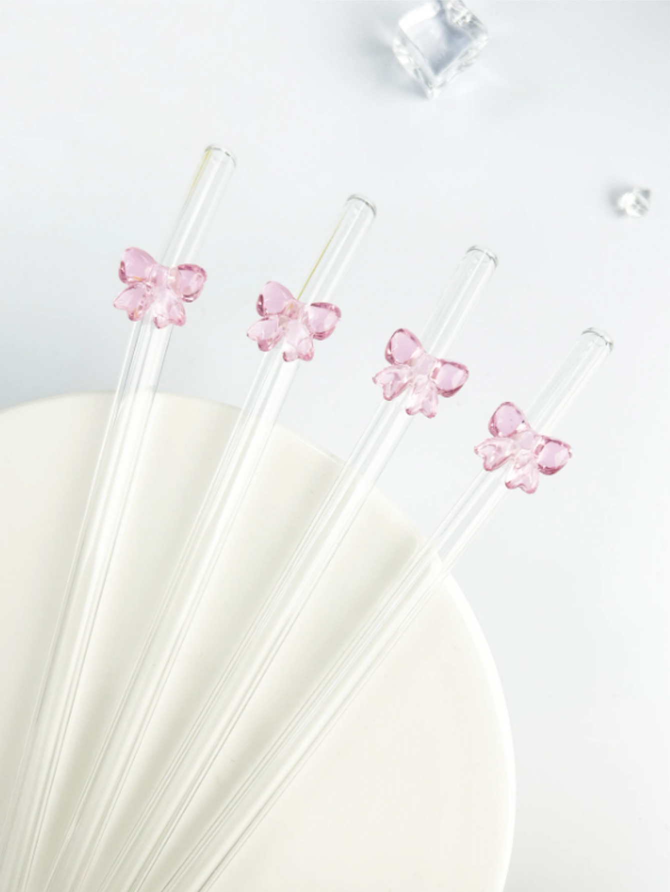 หลอดแก้วลายการ์ตูนน่ารักสีชมพู - Reusable Straw บทวิจารณ์และราคา