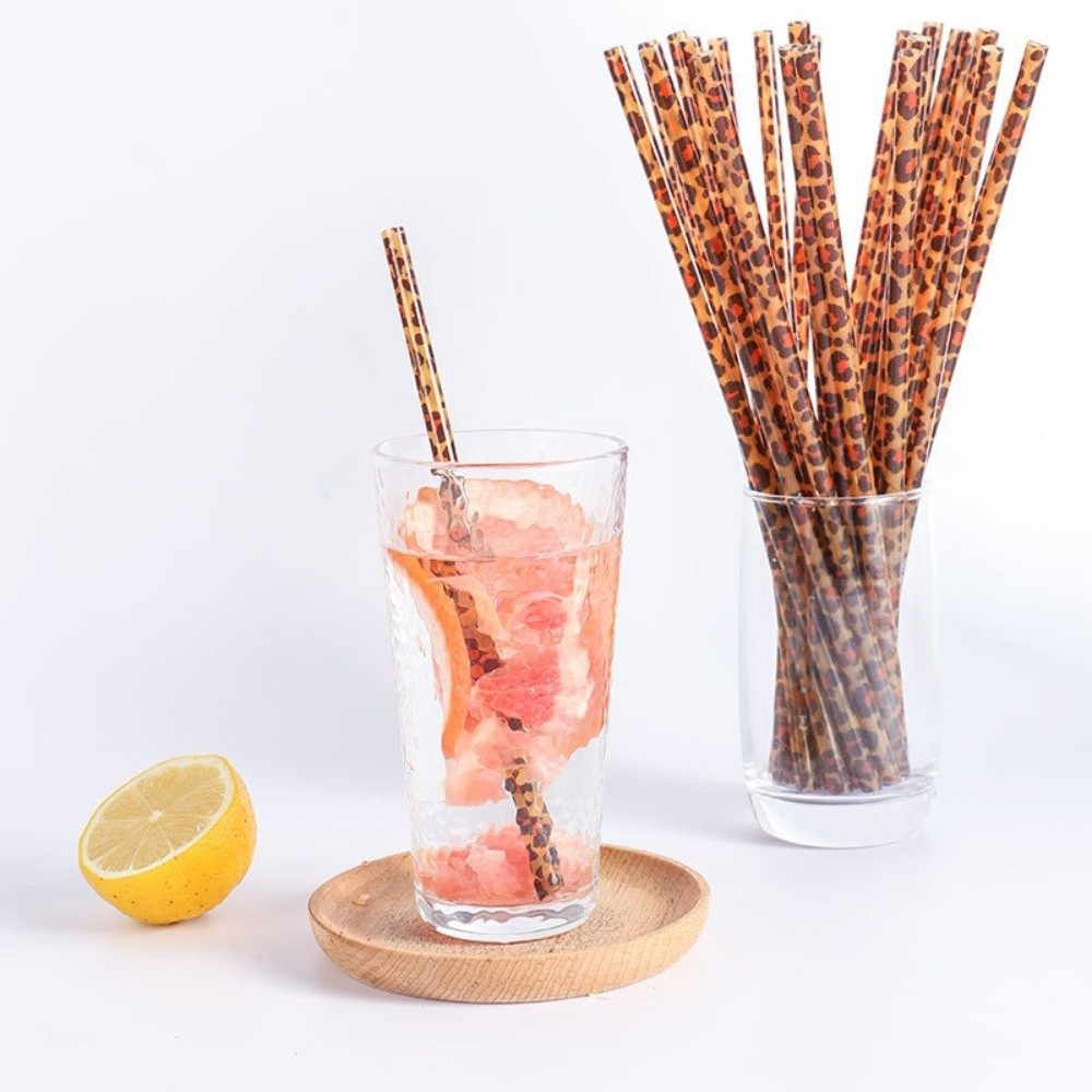 หลอดดูดน้ำลายเสือดาวทันสมัย เป - Reusable Straw บทวิจารณ์และราคา